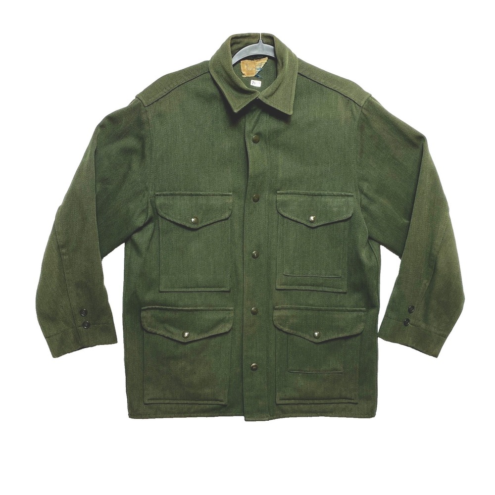 Vintage 1950s JC Penneys Mackinaw Jacket Mens Size Medium Green Cruiser Talon